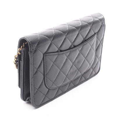 マトラッセ チェーンウォレット キャビアスキン ブラック ゴールド金具 シャネル バッグ CHANEL