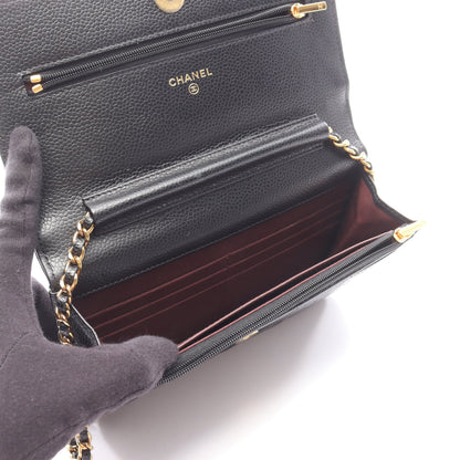 マトラッセ チェーンウォレット キャビアスキン ブラック ゴールド金具 シャネル バッグ CHANEL