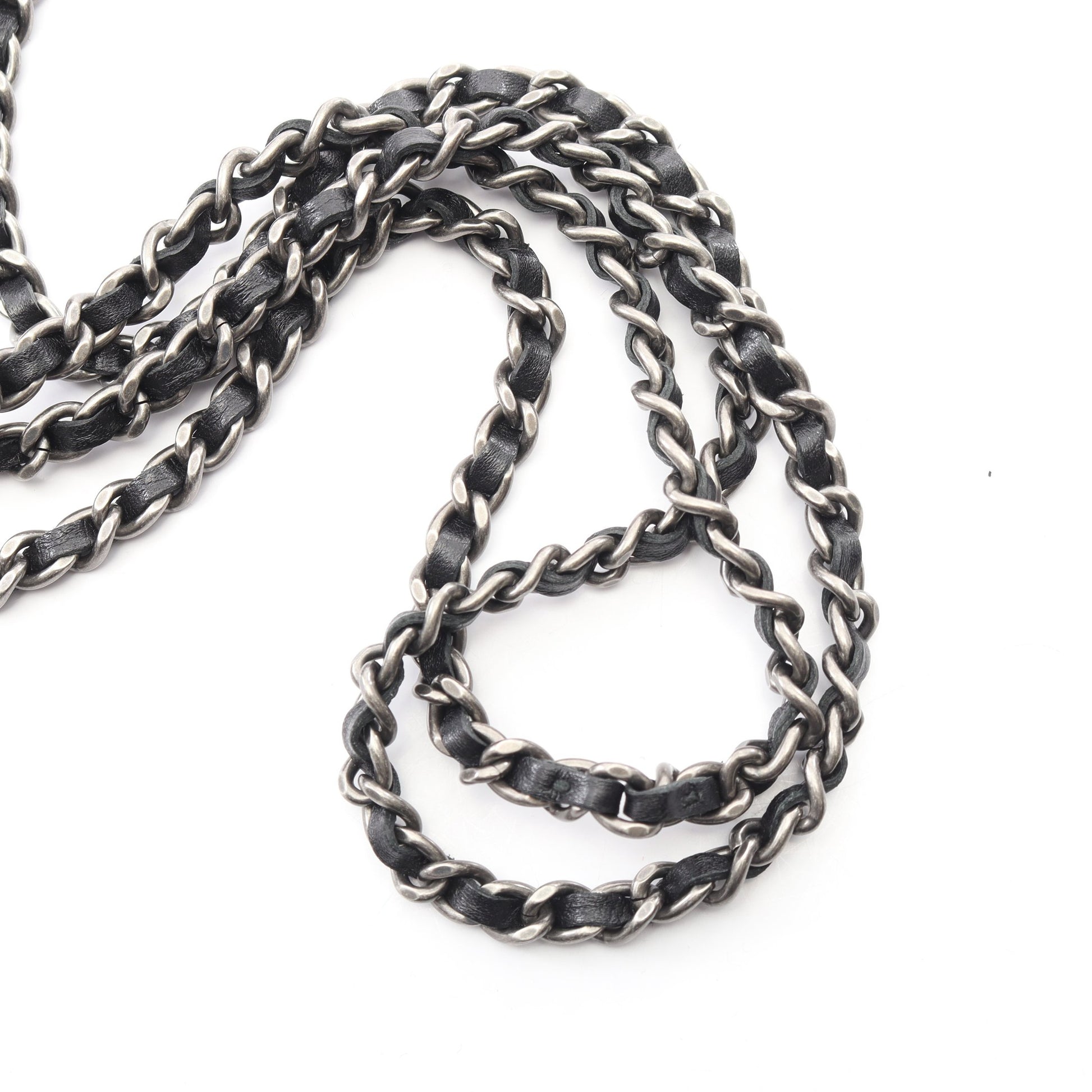 ガブリエル ドゥ シャネル チェーンウォレット シャイニーカーフスキン ブラック シルバー金具 シャネル バッグ CHANEL
