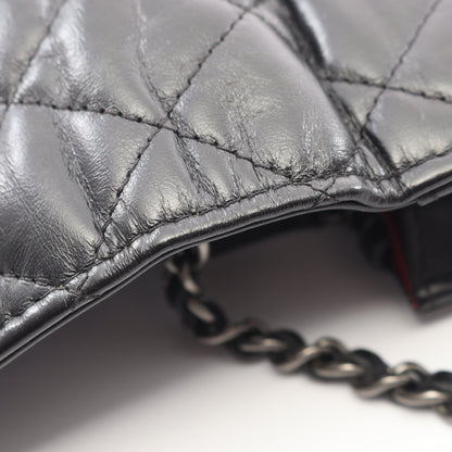 ガブリエル ドゥ シャネル チェーンウォレット シャイニーカーフスキン ブラック シルバー金具 シャネル バッグ CHANEL