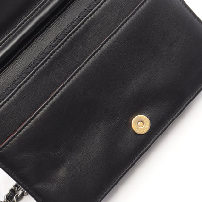 ガブリエル ドゥ シャネル チェーンウォレット シャイニーカーフスキン ブラック シルバー金具 シャネル バッグ CHANEL
