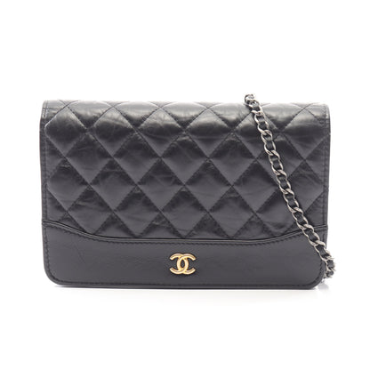 ガブリエル ドゥ シャネル チェーンウォレット シャイニーカーフスキン ブラック シルバー金具 シャネル バッグ CHANEL