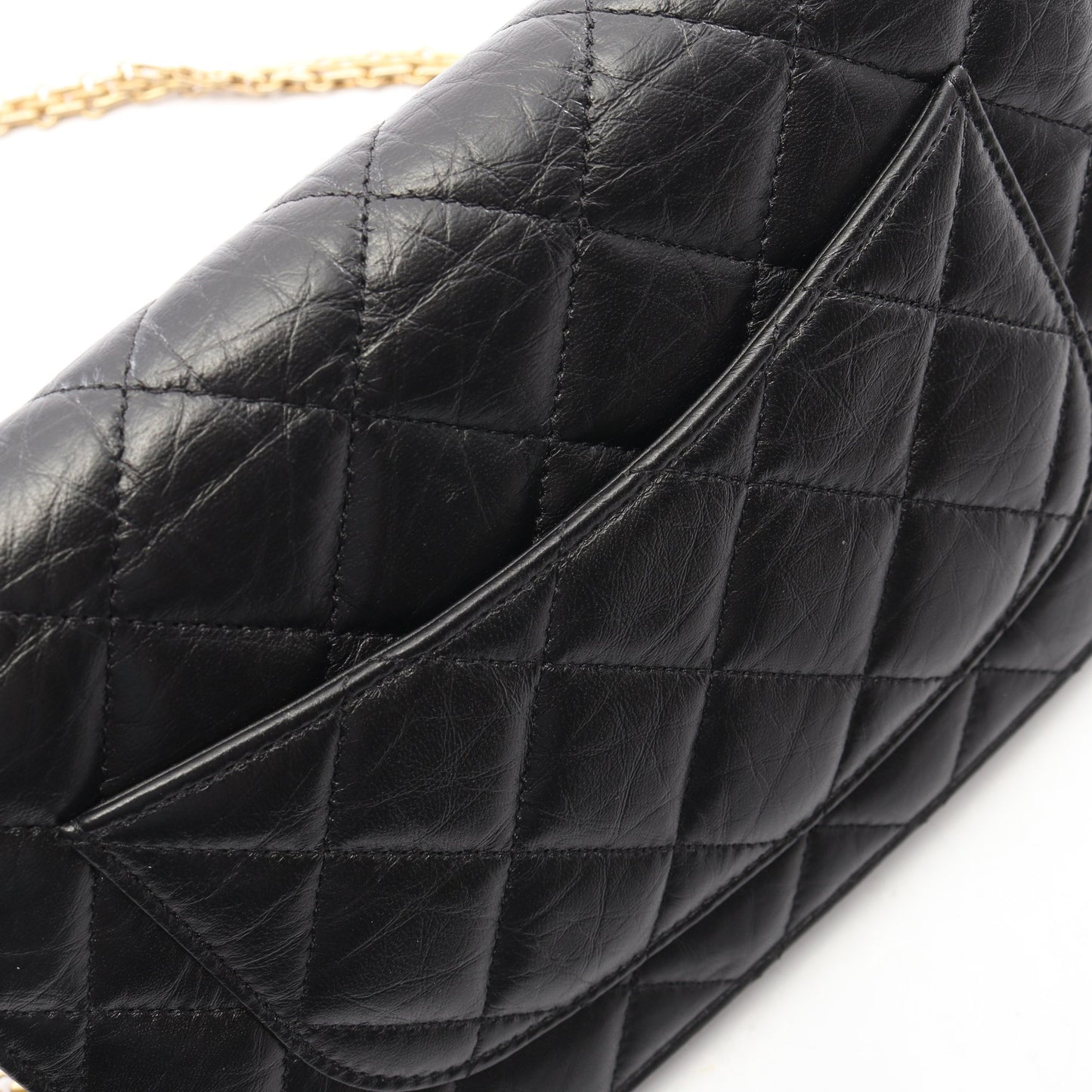 2.55 マトラッセ チェーンウォレット エイジドカーフスキン ブラック ゴールド金具 シャネル バッグ CHANEL