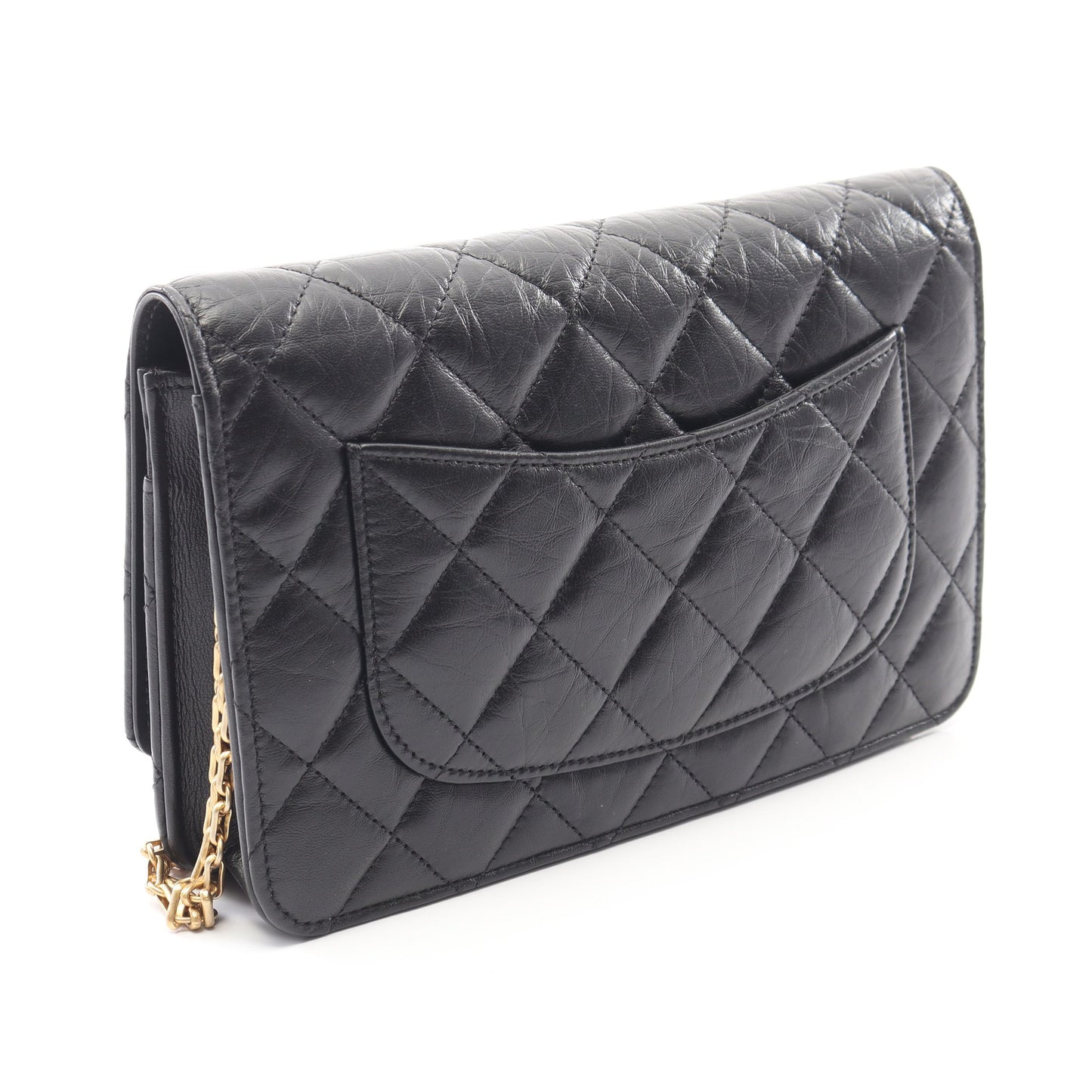 2.55 マトラッセ チェーンウォレット エイジドカーフスキン ブラック ゴールド金具 シャネル バッグ CHANEL