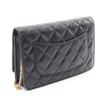 2.55 マトラッセ チェーンウォレット エイジドカーフスキン ブラック ゴールド金具 シャネル バッグ CHANEL