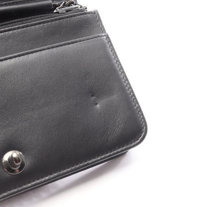 マトラッセ ビジュー ブラック金具 チェーンウォレット レザー ブラック シャネル バッグ CHANEL