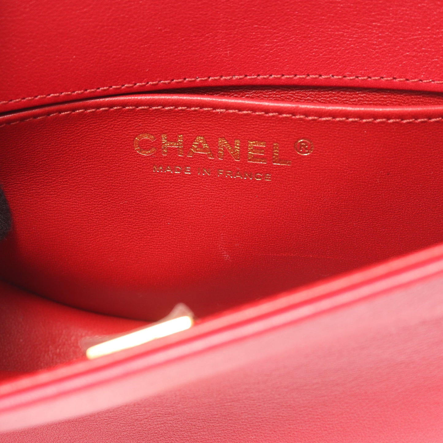 ボーイシャネル スモール チェーンショルダーバッグ ボア レザー レッド ゴールド金具 シャネル バッグ CHANEL