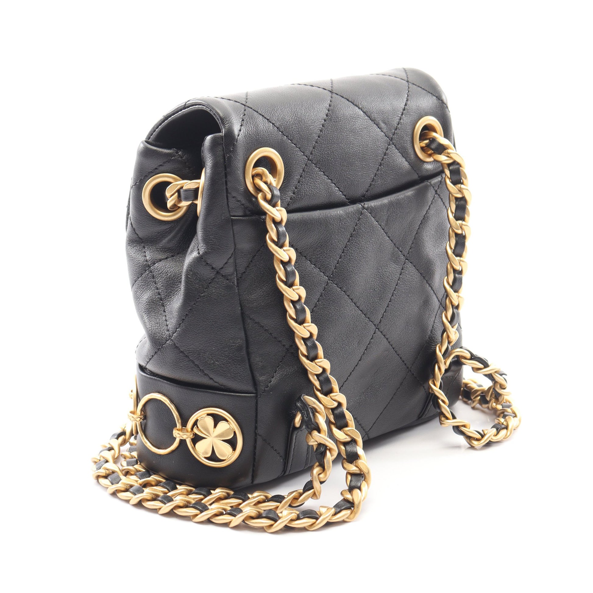 マトラッセ スモール チェーン バックパック リュックサック ラムスキン ブラック ゴールド金具 シャネル バッグ CHANEL