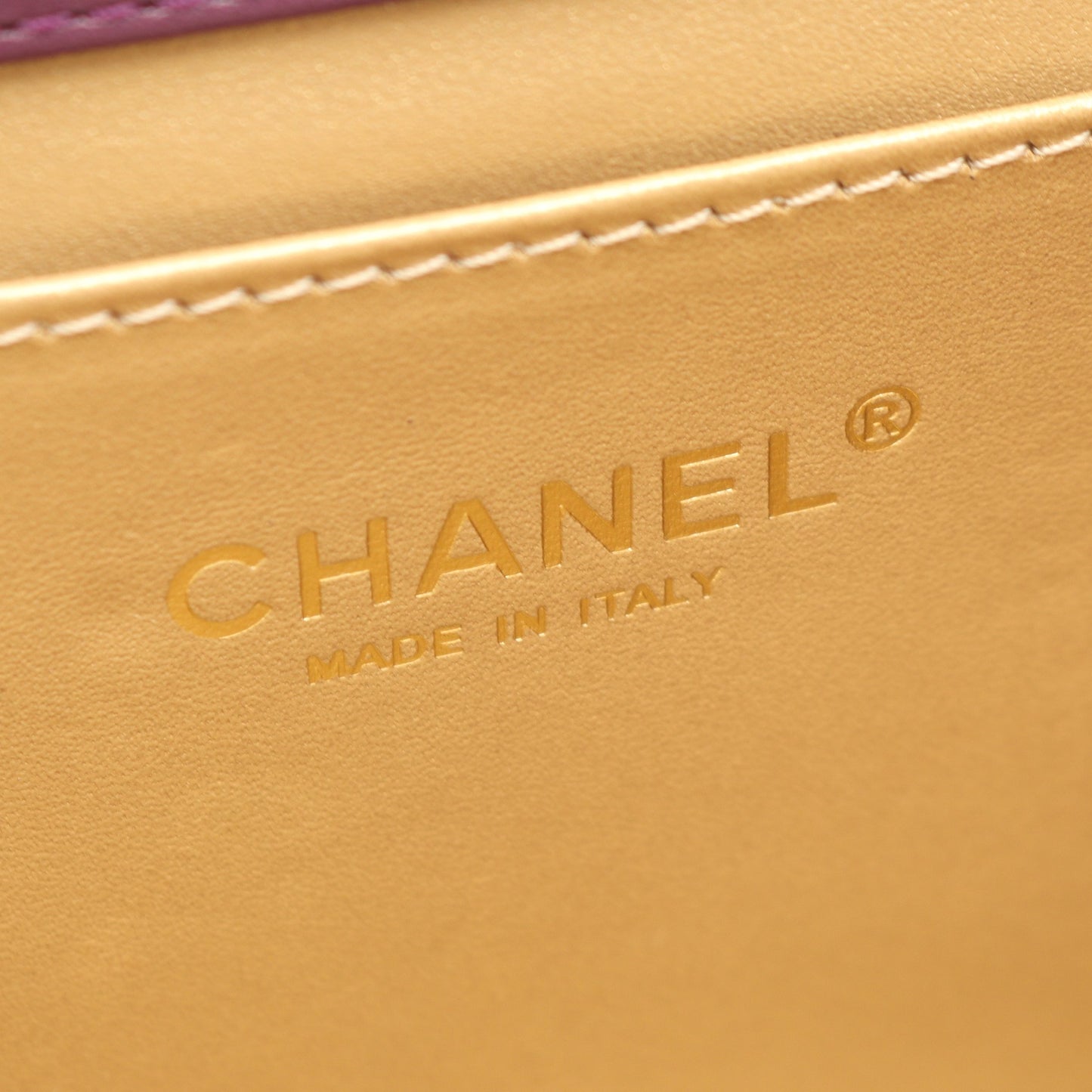 ミニマトラッセ チェーンショルダーバッグ ラムスキン パープル ゴールド金具 シャネル バッグ CHANEL