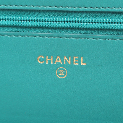 マトラッセ チェーンウォレット ラムスキン グリーン ゴールド金具 シャネル バッグ CHANEL