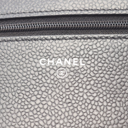ココマーク チェーンウォレット レザー エナメルレザー ブラック シルバー金具 シャネル バッグ CHANEL