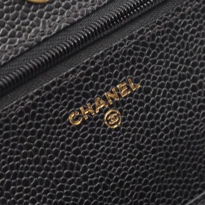 マトラッセ チェーンウォレット キャビアスキン ブラック ゴールド金具 シャネル バッグ CHANEL