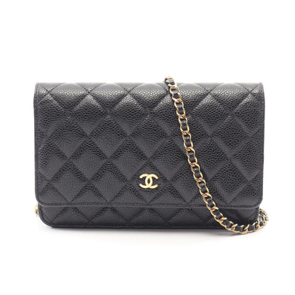マトラッセ チェーンウォレット キャビアスキン ブラック ゴールド金具 シャネル バッグ CHANEL
