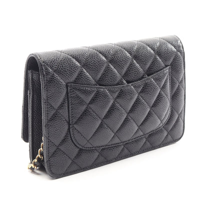 マトラッセ チェーンウォレット キャビアスキン ブラック ゴールド金具 シャネル バッグ CHANEL