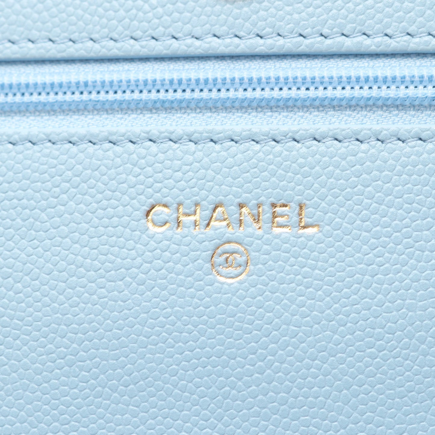 CHANEL19 チェーンウォレット キャビアスキン ライトブルー ゴールド金具 シャネル バッグ CHANEL