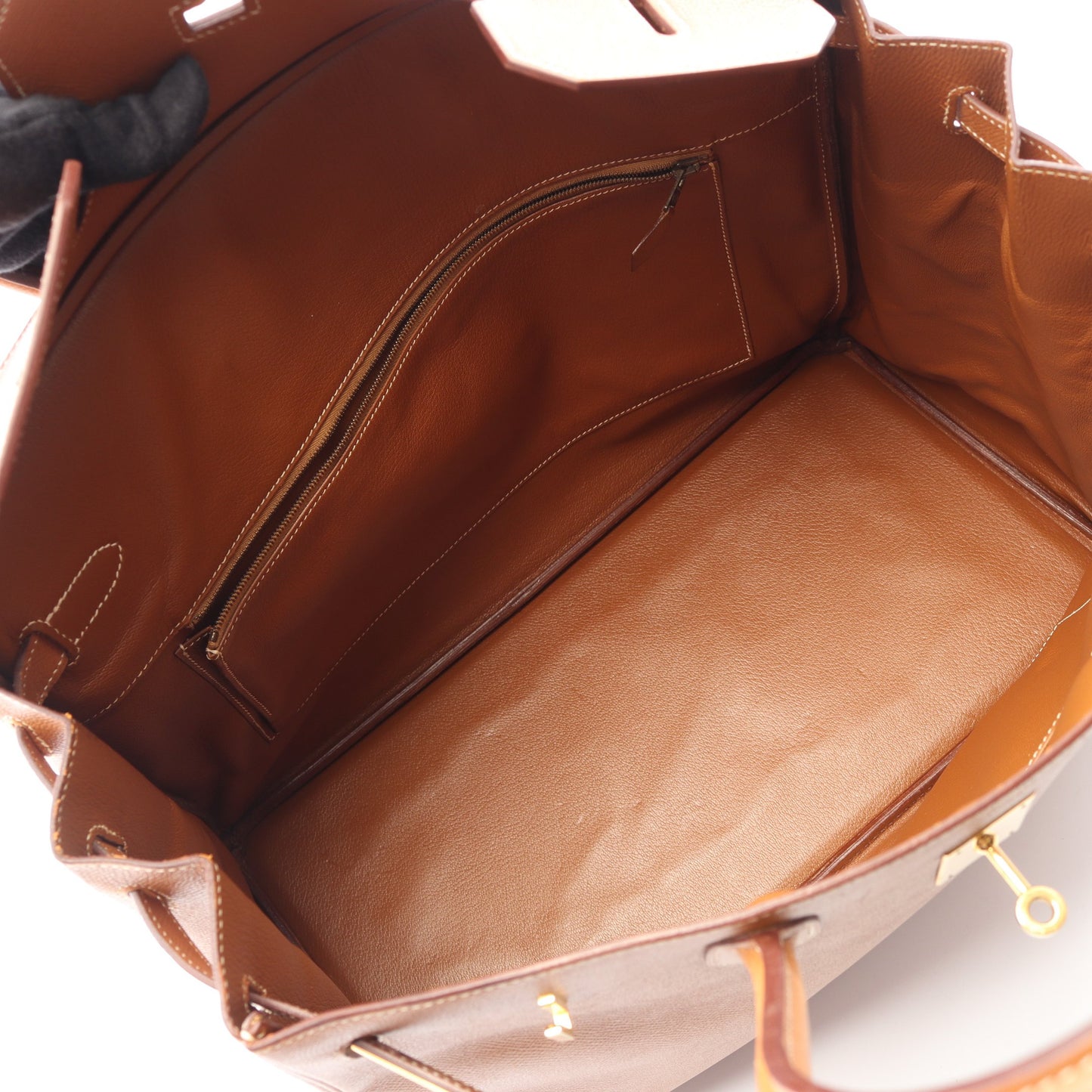 バーキン40 ゴールド ハンドバッグ クシュベル ブラウン ゴールド金具 ○Z刻印 エルメス バッグ HERMES