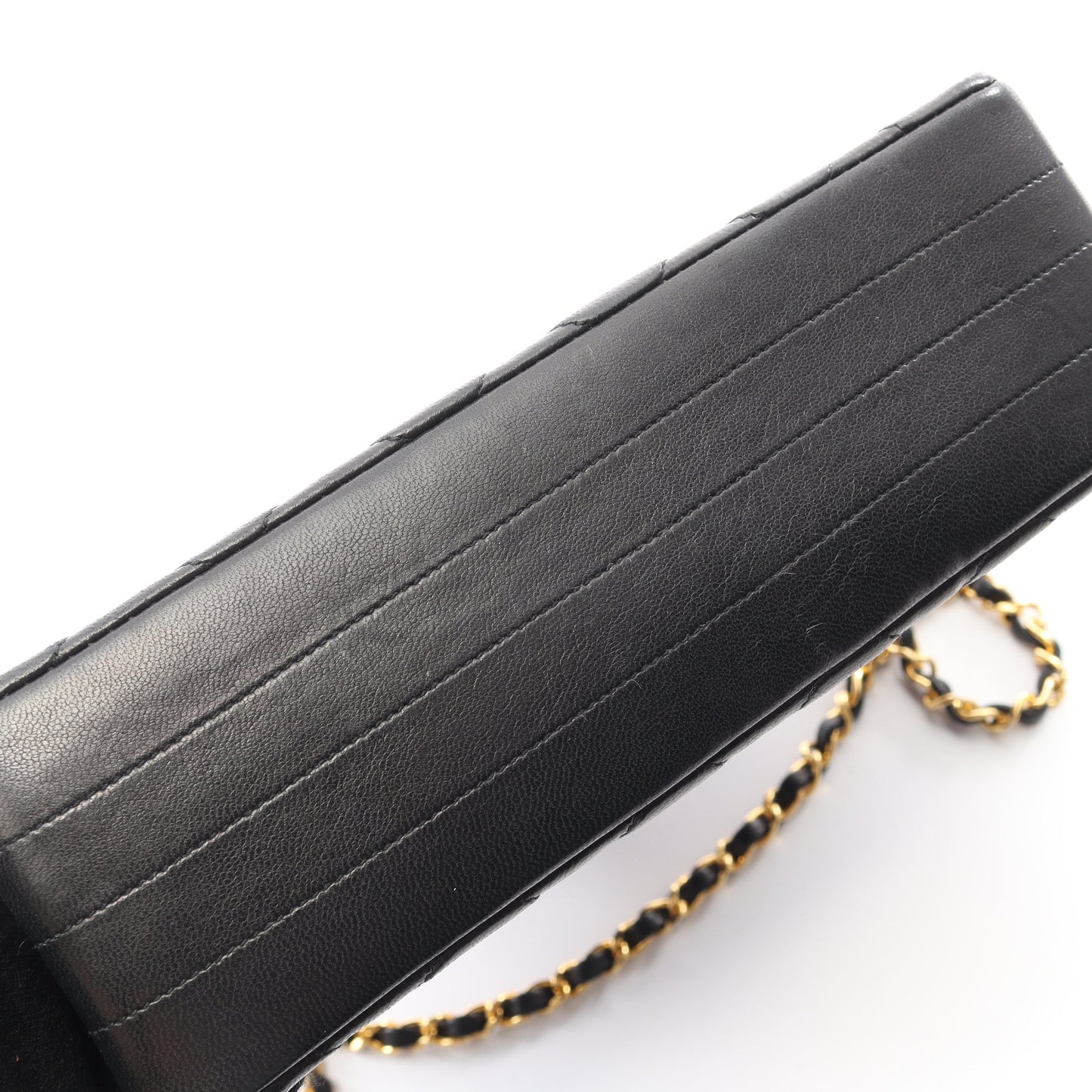 マトラッセ ヴィンテージ チェーンショルダーバッグ ラムスキン ブラック ゴールド金具 ヴィンテージ シャネル バッグ CHANEL