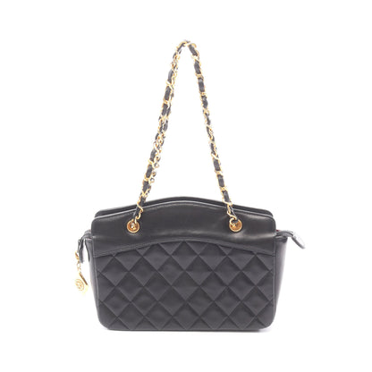 マトラッセ チェーンハンドバッグ ラムスキン ブラック ゴールド金具 シャネル バッグ CHANEL