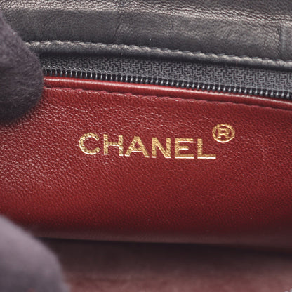 マトラッセ チェーンハンドバッグ ラムスキン ブラック ゴールド金具 シャネル バッグ CHANEL