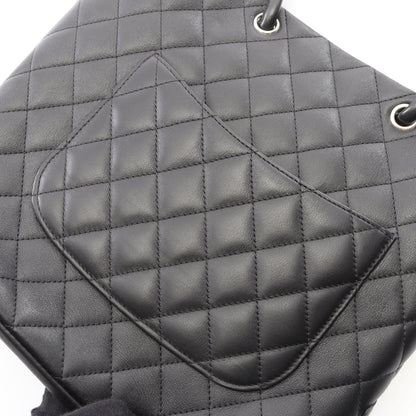 カンボンライン ミディアム ハンドバッグ トートバッグ レザー ブラック シルバー金具 シャネル バッグ CHANEL