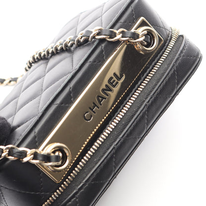 トレンディCC ミニ チェーンショルダーバッグ ラムスキン ブラック ゴールド金具 シャネル バッグ CHANEL
