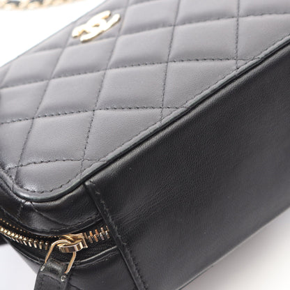 トレンディCC ミニ チェーンショルダーバッグ ラムスキン ブラック ゴールド金具 シャネル バッグ CHANEL