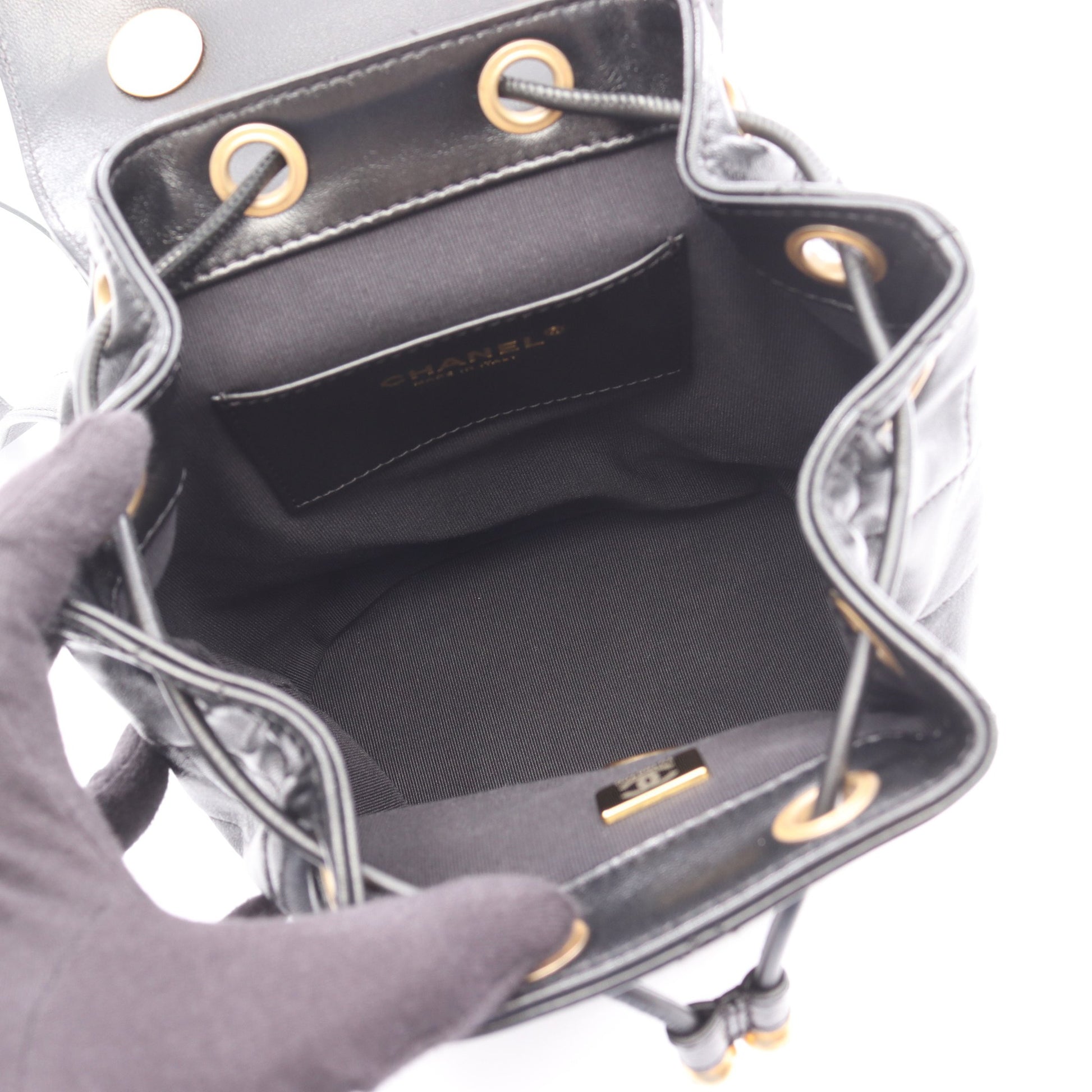 CHANEL19 バックパック リュックサック ラムスキン ブラック ゴールド金具 シャネル バッグ CHANEL