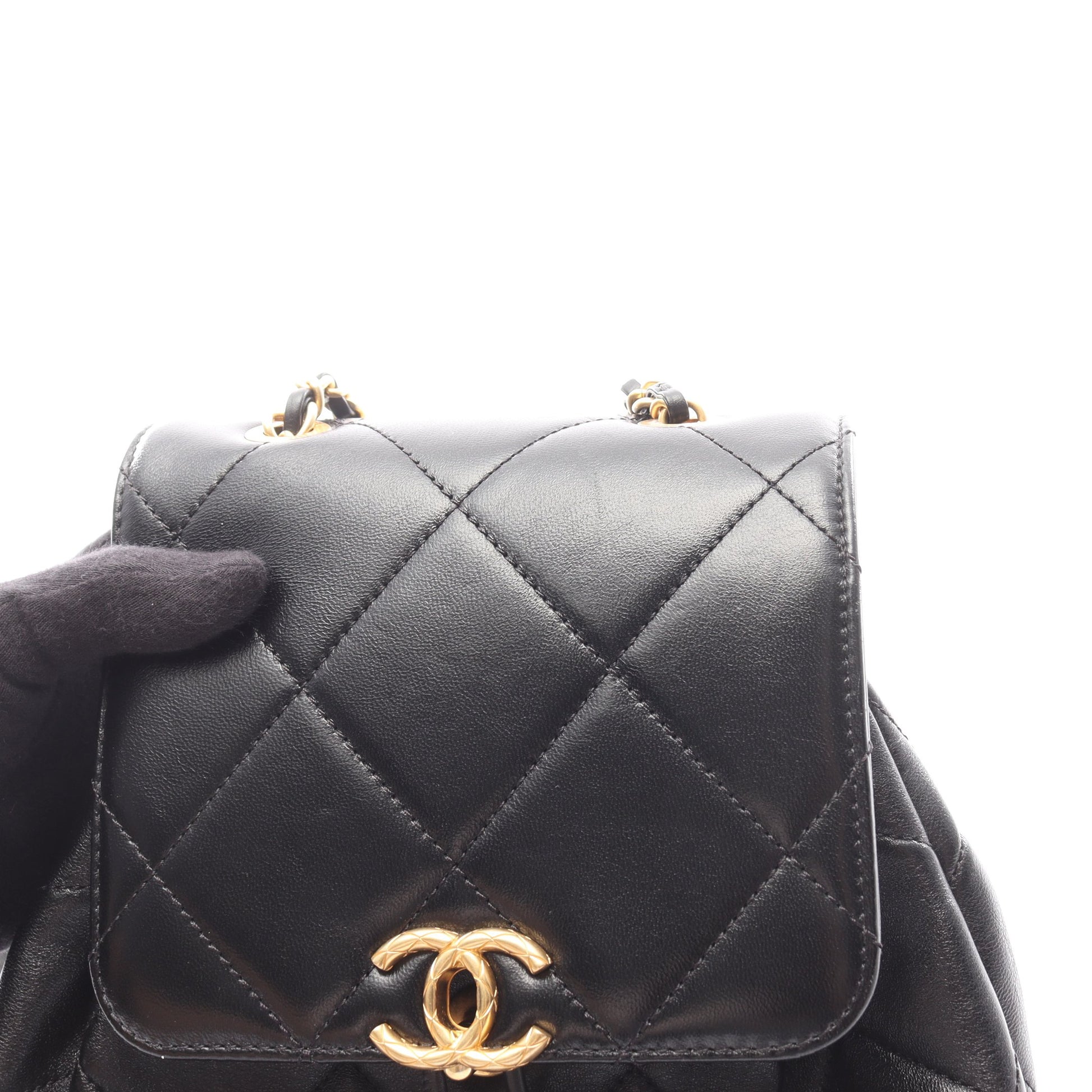 CHANEL19 バックパック リュックサック ラムスキン ブラック ゴールド金具 シャネル バッグ CHANEL