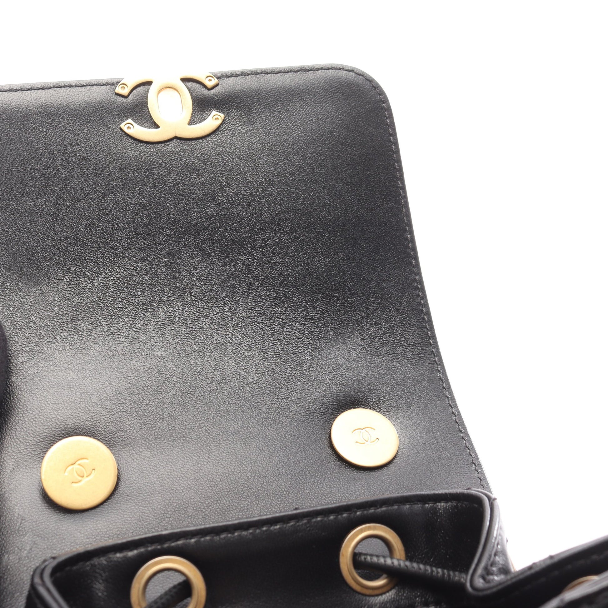 CHANEL19 バックパック リュックサック ラムスキン ブラック ゴールド金具 シャネル バッグ CHANEL