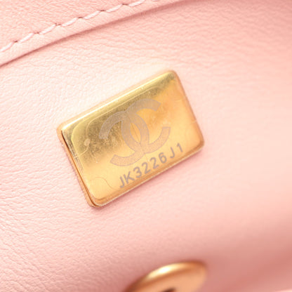 ミニマトラッセ チェーンショルダーバッグ ラムスキン ライトピンク ゴールド金具 シャネル バッグ CHANEL