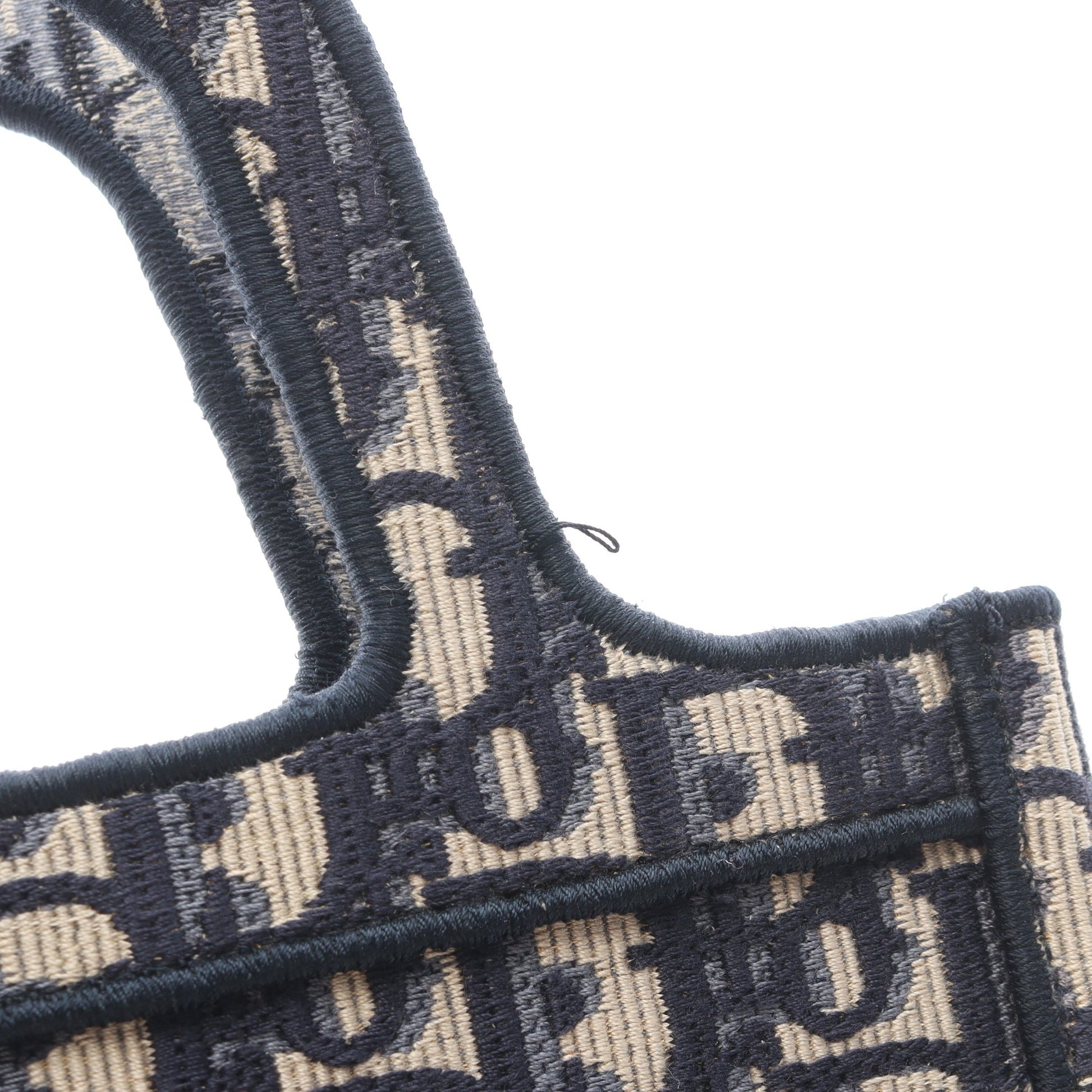 BOOK TOTE ミニ エンブロダイリー ハンドバッグ トートバッグ キャンバス ネイビー ベージュ クリスチャンディオール バッグ Christian Dior