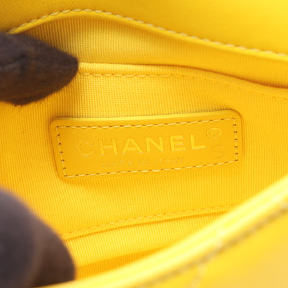 ミニマトラッセ チェーンショルダーバッグ ラムスキン イエロー ゴールド金具 シャネル バッグ CHANEL