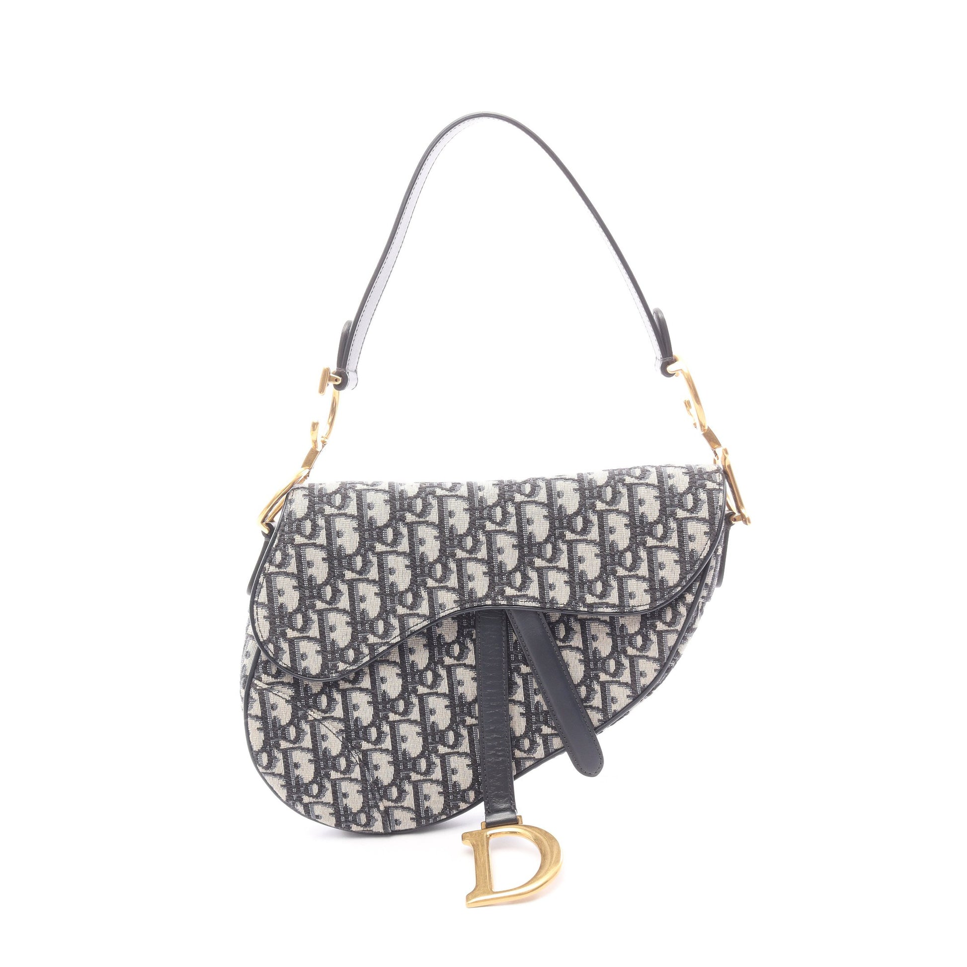 サドルバッグ オブリーク ハンドバッグ キャンバス レザー ベージュ ネイビー クリスチャンディオール バッグ Christian Dior