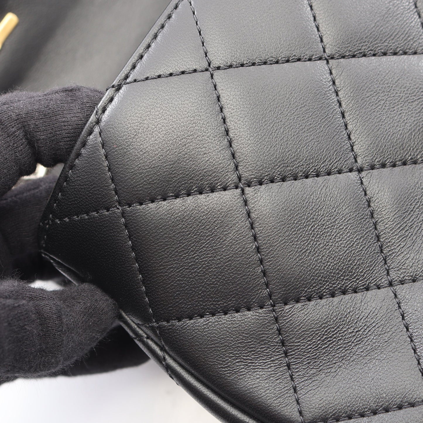 マトラッセ クリップココ コンビ金具 チェーンショルダーバッグ ラムスキン ブラック シャネル バッグ CHANEL