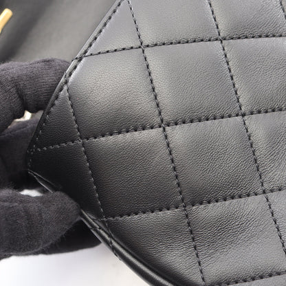 マトラッセ クリップココ コンビ金具 チェーンショルダーバッグ ラムスキン ブラック シャネル バッグ CHANEL