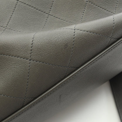 マトラッセ 2WAY チェーンショルダーバッグ レザー グレーグリーン ゴールド金具 シャネル バッグ CHANEL