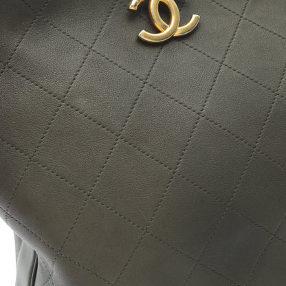 マトラッセ 2WAY チェーンショルダーバッグ レザー グレーグリーン ゴールド金具 シャネル バッグ CHANEL