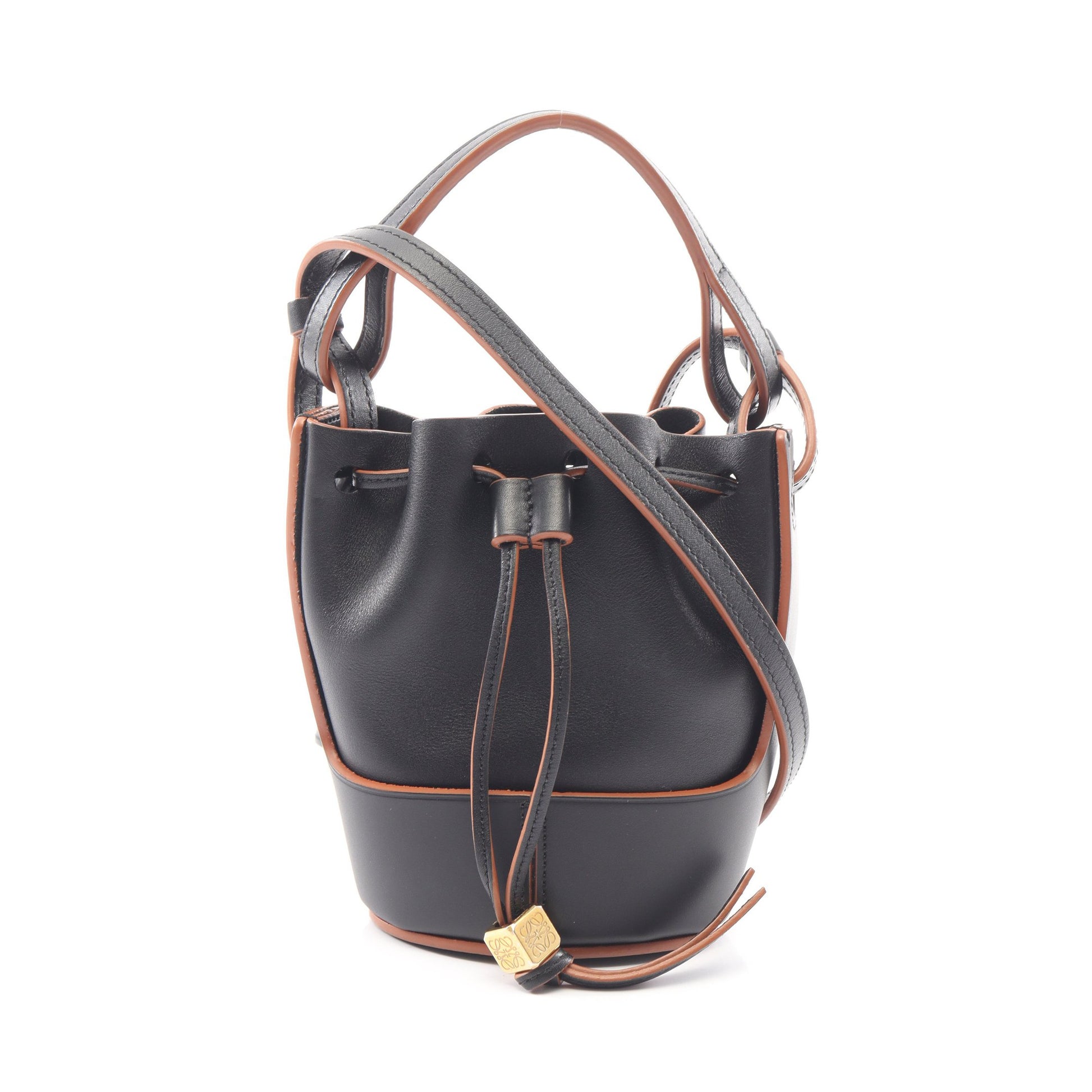 バルーンバッグ ナノ 2WAY ショルダーバッグ レザー ブラック ロエベ バッグ LOEWE