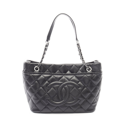 マトラッセ チェーンショルダーバッグ チェーントートバッグ キャビアスキン ブラック シルバー金具 シャネル バッグ CHANEL