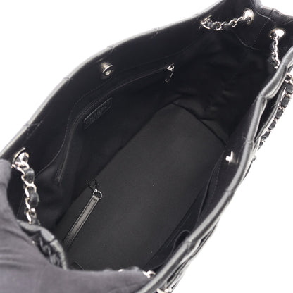 マトラッセ チェーンショルダーバッグ チェーントートバッグ キャビアスキン ブラック シルバー金具 シャネル バッグ CHANEL
