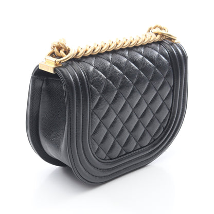 ボーイシャネル チェーンショルダーバッグ キャビアスキン ブラック ゴールド金具 シャネル バッグ CHANEL
