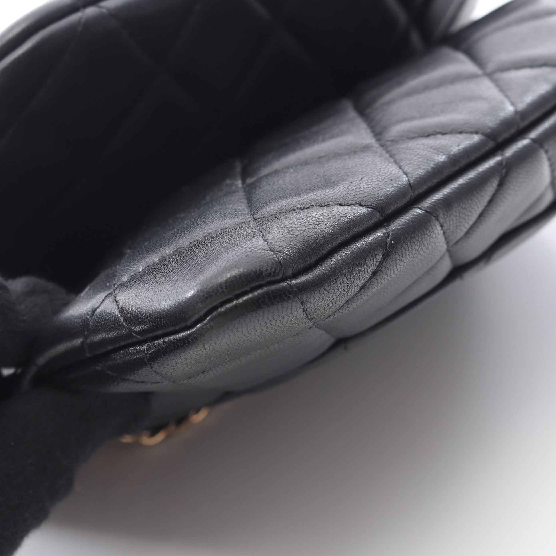 マトラッセ Wチェーンショルダーバッグ ラムスキン ブラック ゴールド金具 シャネル バッグ CHANEL