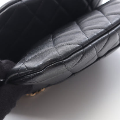 マトラッセ Wチェーンショルダーバッグ ラムスキン ブラック ゴールド金具 シャネル バッグ CHANEL