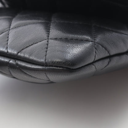 マトラッセ Wチェーンショルダーバッグ ラムスキン ブラック ゴールド金具 シャネル バッグ CHANEL