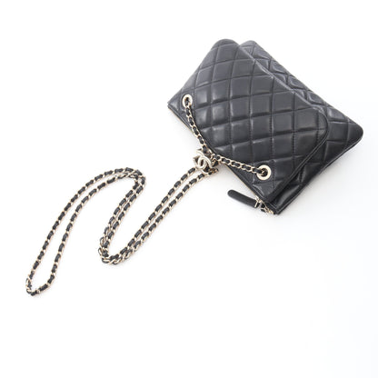 マトラッセ Wチェーンショルダーバッグ ラムスキン ブラック ゴールド金具 シャネル バッグ CHANEL