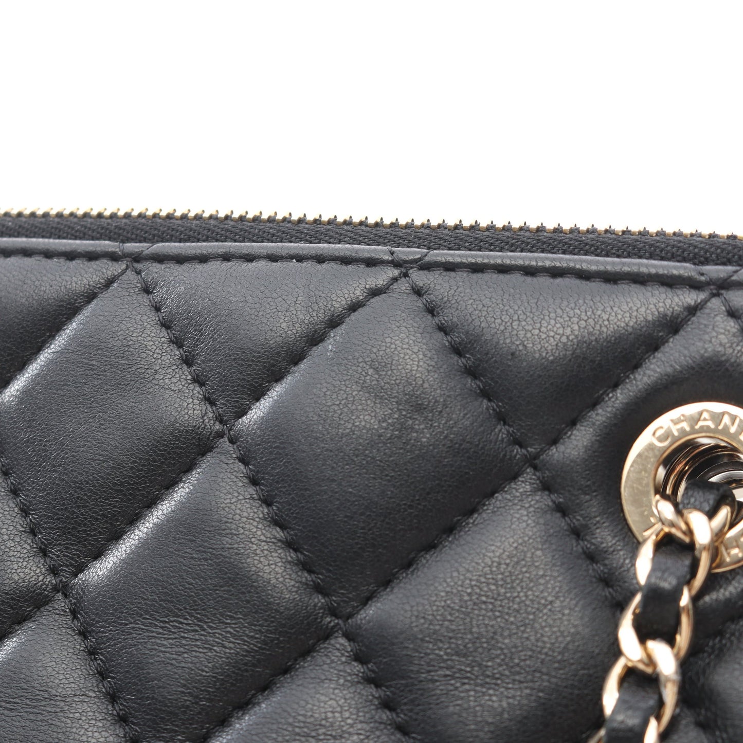 マトラッセ Wチェーンショルダーバッグ ラムスキン ブラック ゴールド金具 シャネル バッグ CHANEL