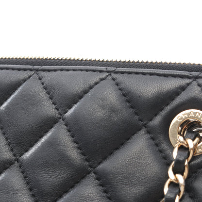 マトラッセ Wチェーンショルダーバッグ ラムスキン ブラック ゴールド金具 シャネル バッグ CHANEL
