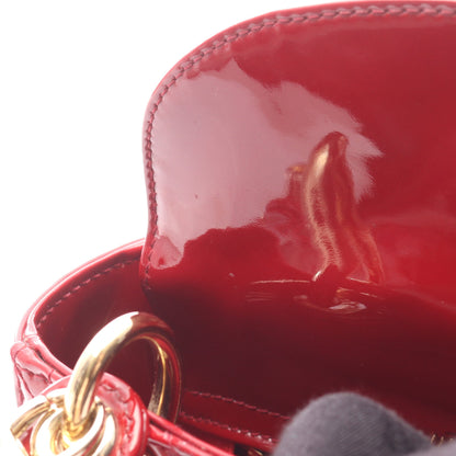 レディディオール ミニ カナージュ 2WAY ハンドバッグ エナメルレザー レッド クリスチャンディオール バッグ Christian Dior