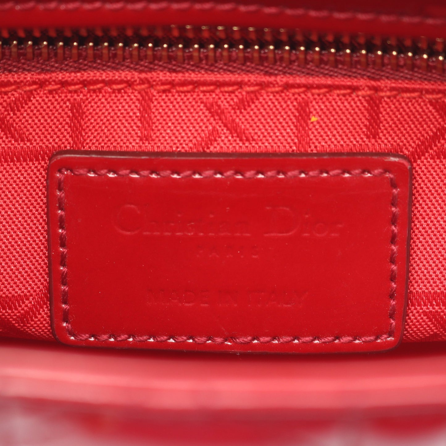 レディディオール ミニ カナージュ 2WAY ハンドバッグ エナメルレザー レッド クリスチャンディオール バッグ Christian Dior