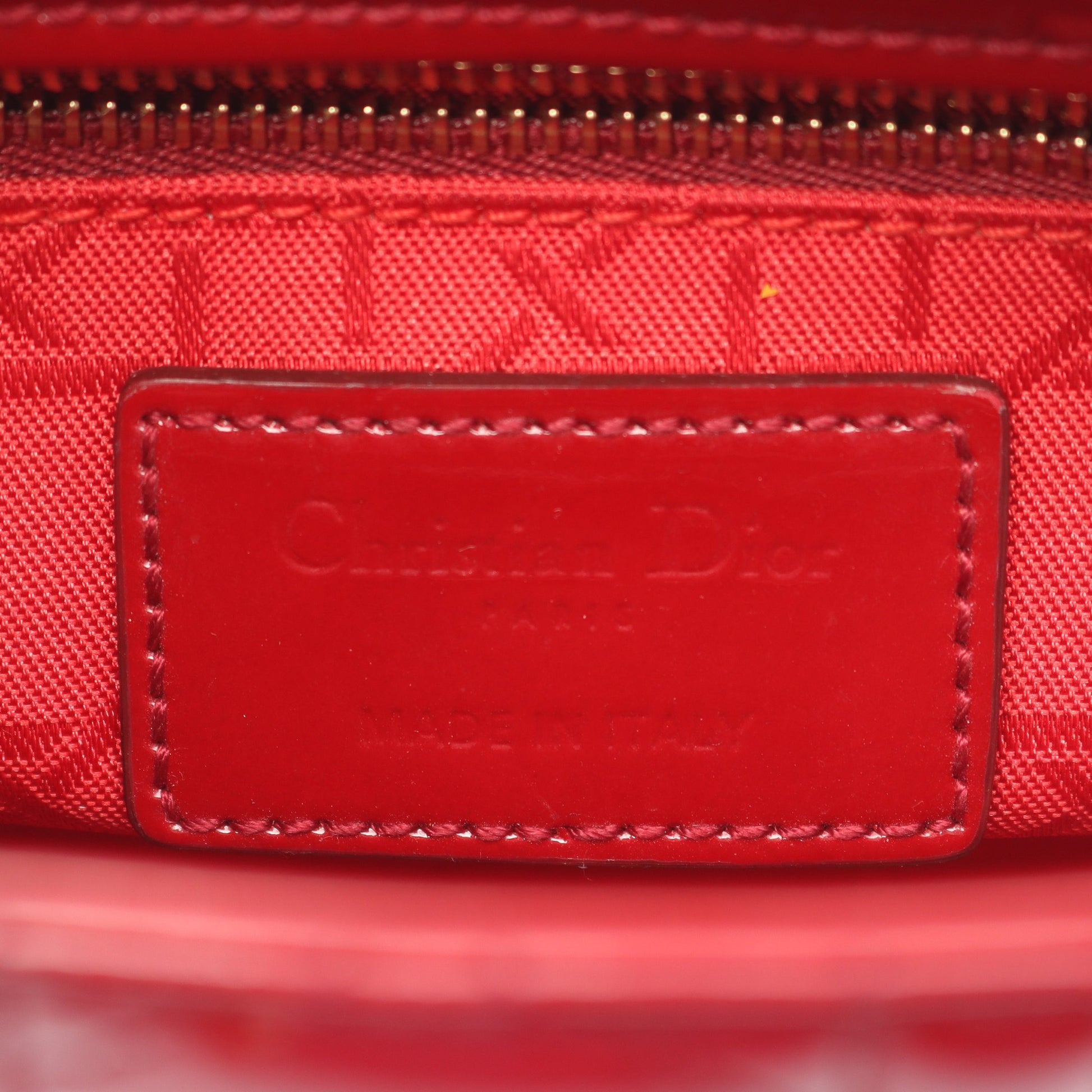 レディディオール ミニ カナージュ 2WAY ハンドバッグ エナメルレザー レッド クリスチャンディオール バッグ Christian Dior